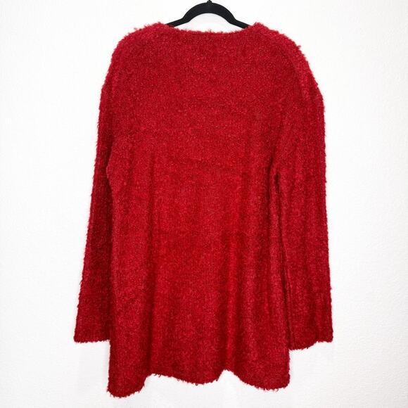 NWOT Reformation Lokie Dress Sweater Holiday Boucle Red Large - Picture 4 of 9